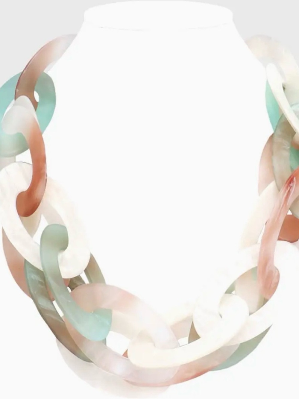 Resin Link Statement Necklace - Pastel Multicolor